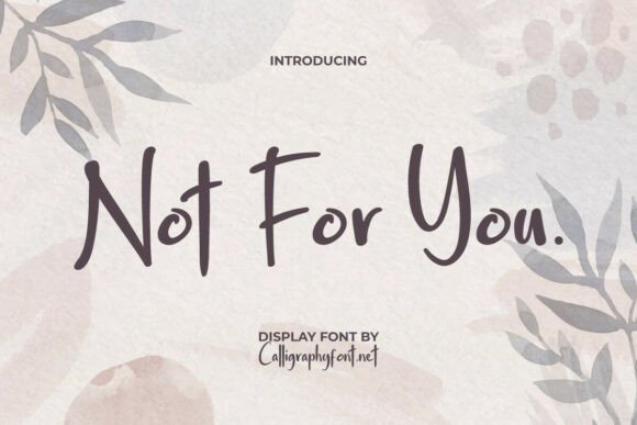 Not for You: A Handwritten Font That Adds Personality to Digital Campaigns
