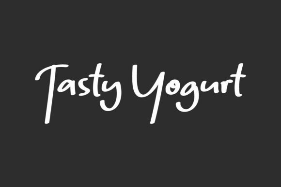 Tasty Yogurt Font: A Handwritten Charm for Crafty Creations